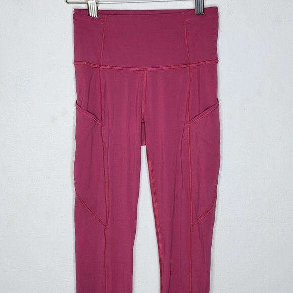 Lululemon Size 2 Fast 7/8 Tight II Nulux 25" Star Ruby Red Women Leggings - Picture 3 of 5